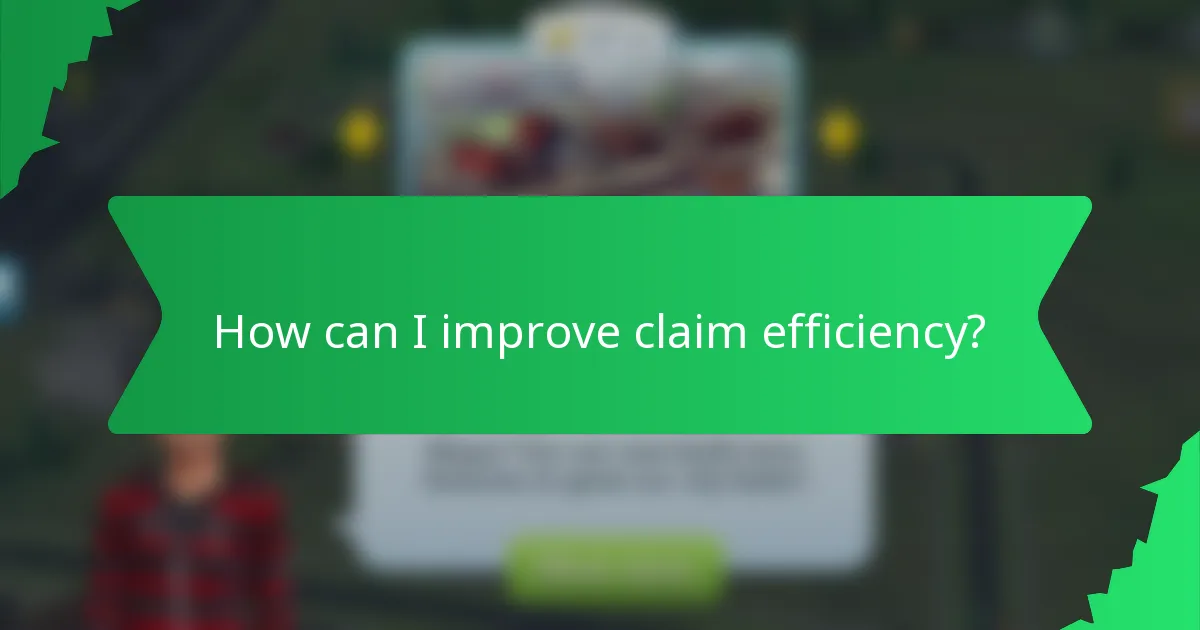 How can I improve claim efficiency?