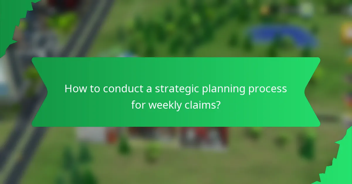 How to conduct a strategic planning process for weekly claims?