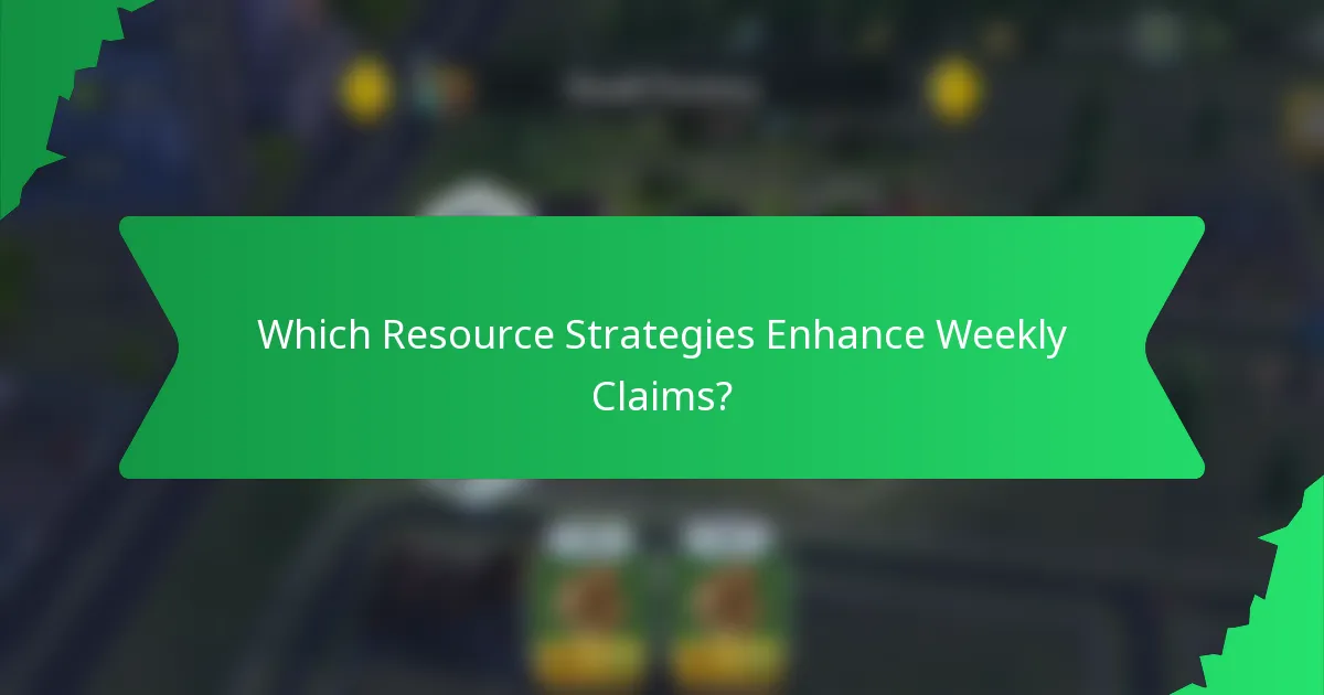 Which Resource Strategies Enhance Weekly Claims?