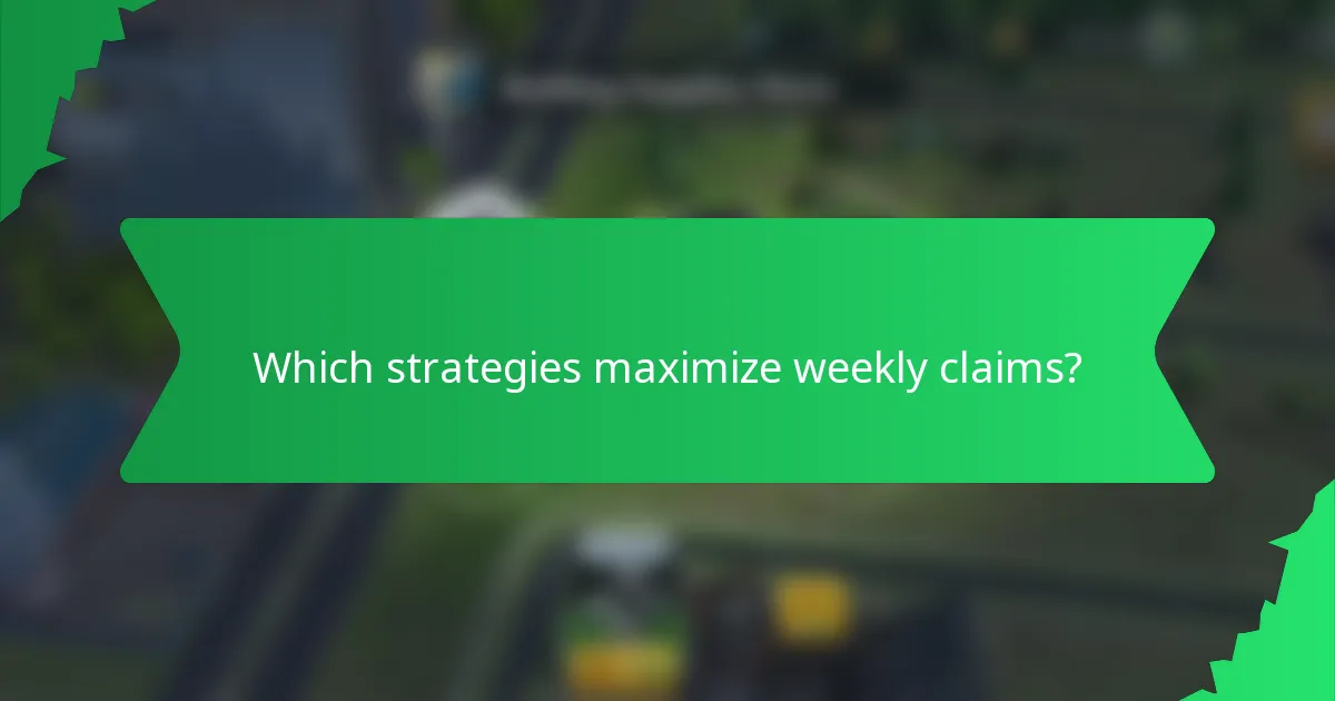 Which strategies maximize weekly claims?